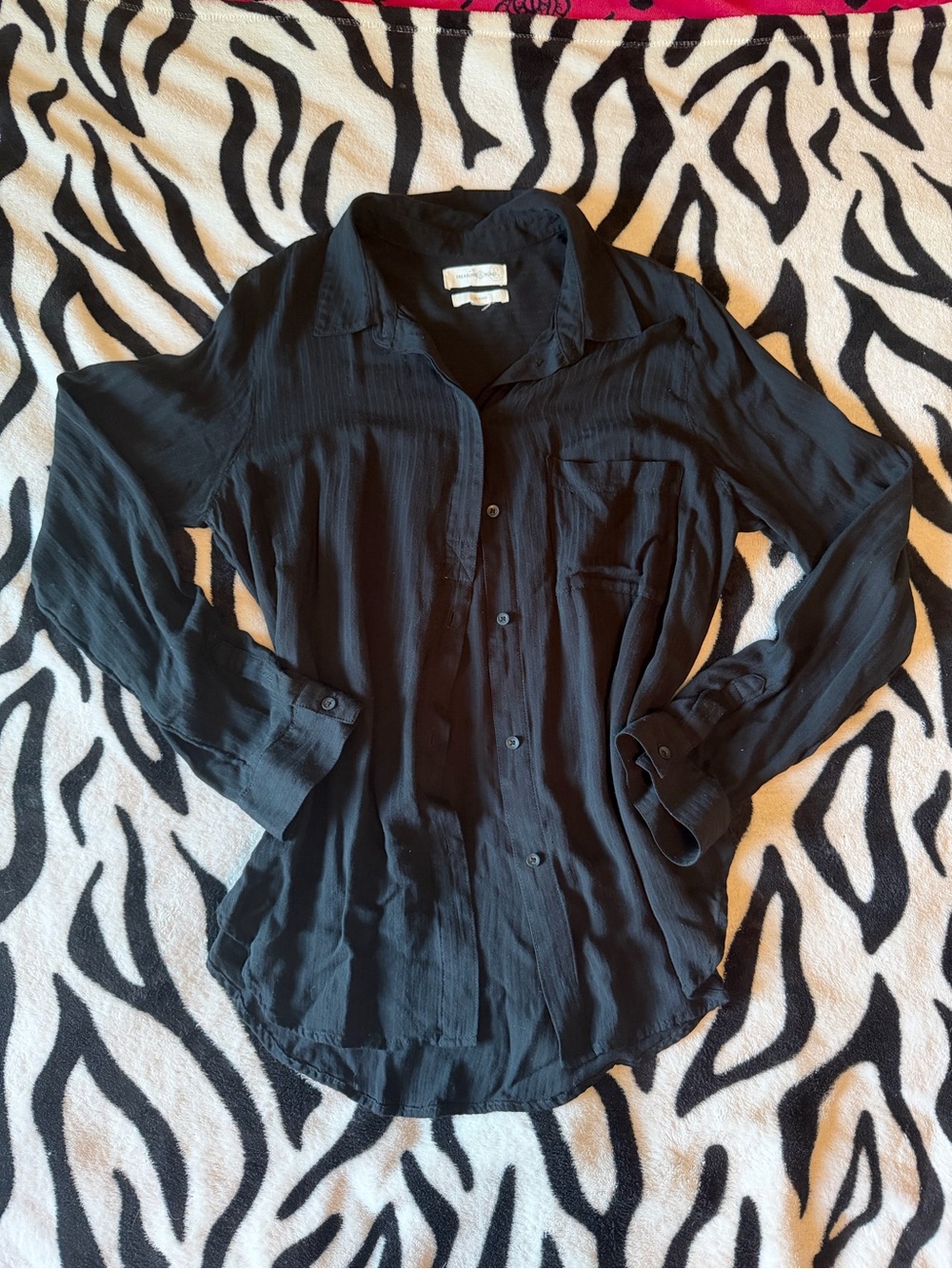 Treasure & Bond Black Long-Sleeve Button Down Shirt